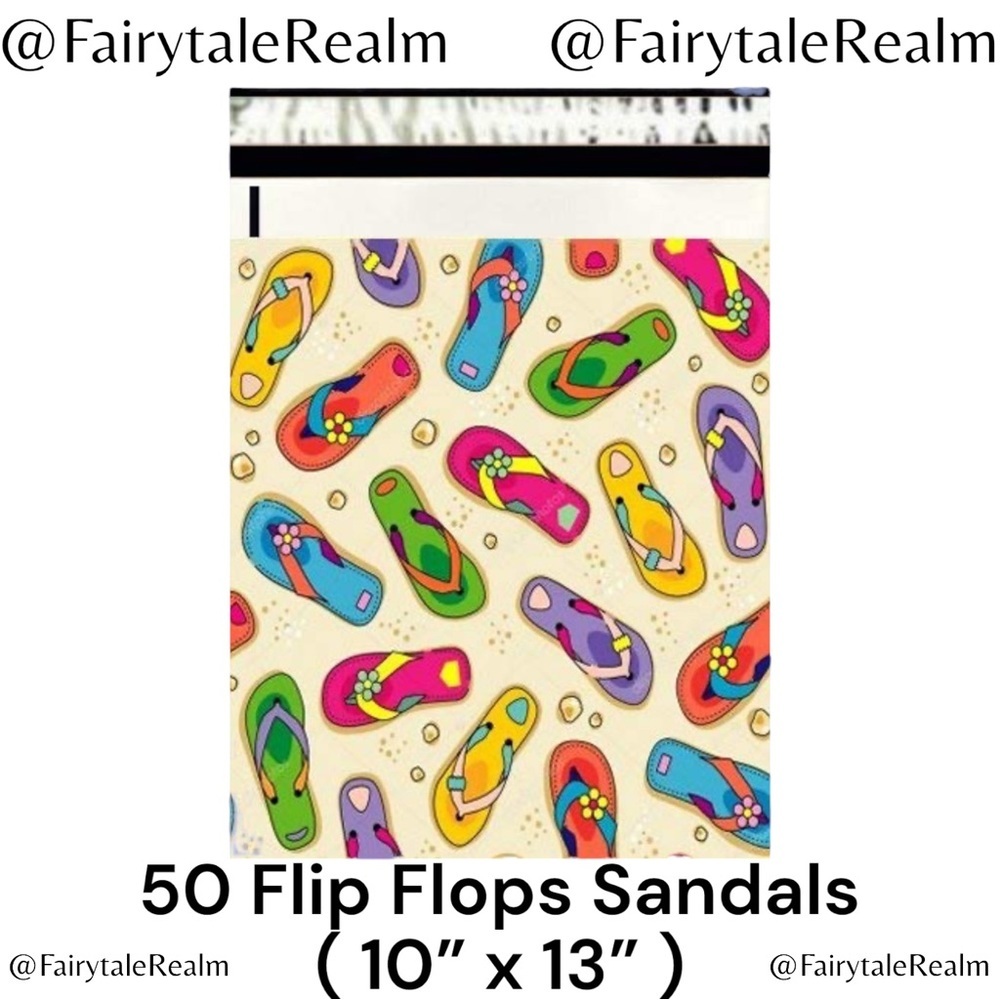 10”x13” Flip Flops Sandals ( 50 ) Poly Mailers, Shipping Envelopes, Gift Bags